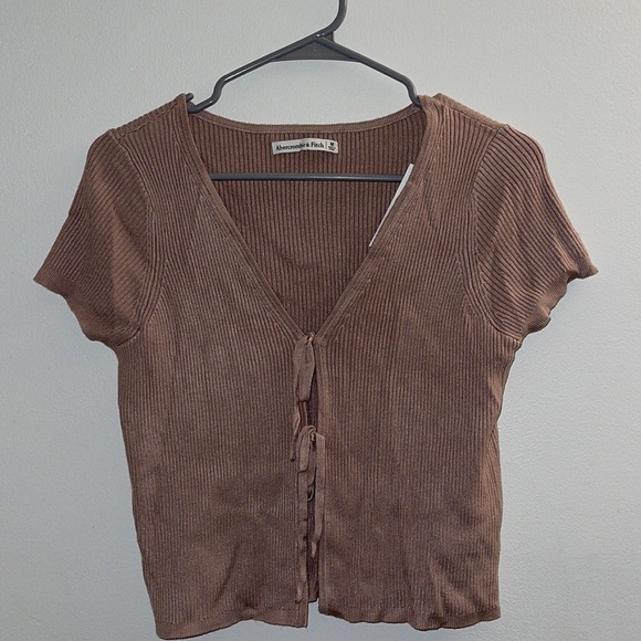 Abercrombie & Fitch Tops - A&F NWT Short Sleeve Tie-Front Ribbed Cardigan